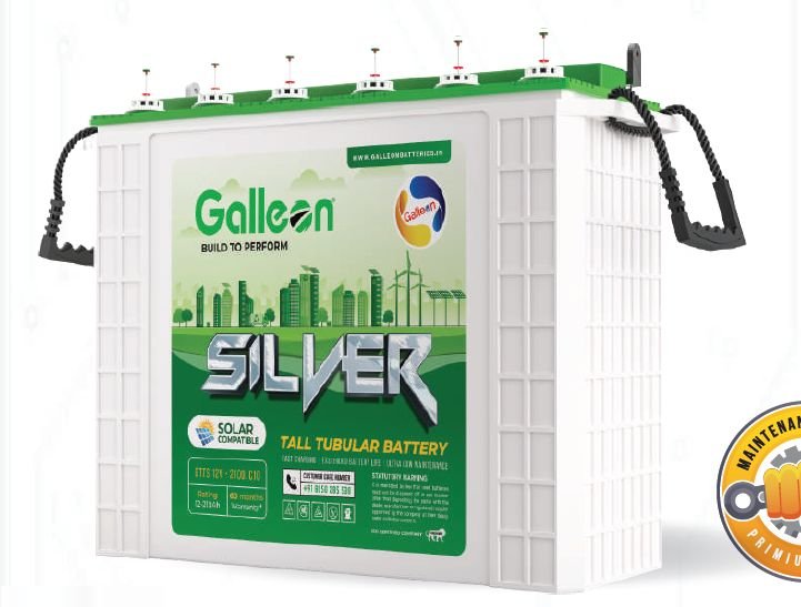Galleon Silver Tall Solar Tubular Battery